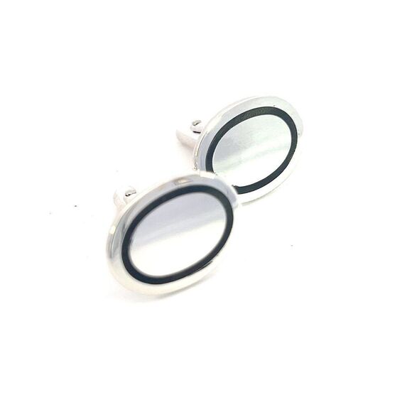 Tiffany & Co Estate Mens Silver & Blue Enamel Cufflinks Silver TIF605 - Picture 10 of 10